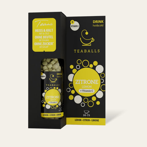  Erfrischender Genuss mit TEABALLS Zitrone mit Vitamin C - Teebeutel in Zitronenform