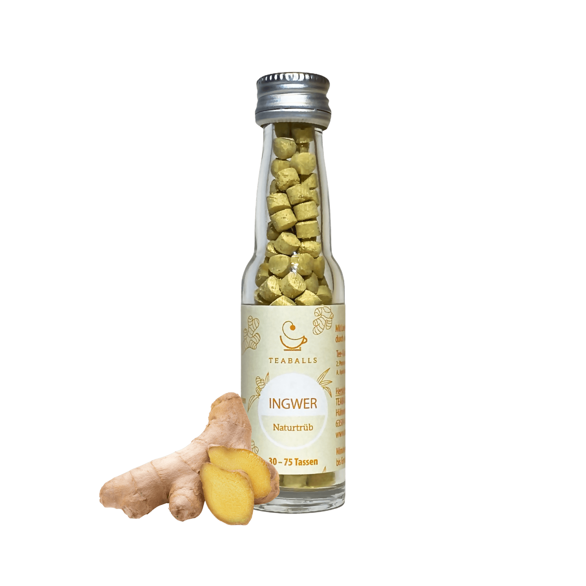 Bio Ingwer Teaballs - Naturtrüb - 30-75 Tassen